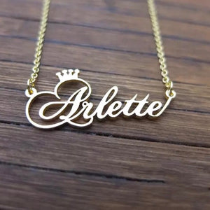 A personalized monogrammed nameplate pendant necklace in gold. Personalized monogrammed nameplate jewelry and necklaces are a great gift idea for women and teenaged girls. Personalized monogrammed nameplate jewelry also makes a great gift purchase for you
