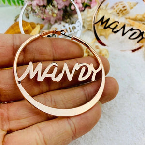 Signature Statement Hoops in White, Yellow or Rose Gold.   From Our Signature line of beautiful personalized treasures, these Instagram-able Statement Hoop Earrings are the perfect addition to your Summer Accessory Collection!  An amazing gift choice!  