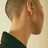 Sleek-Chiq Silhouette Hoops in Gold or Silver