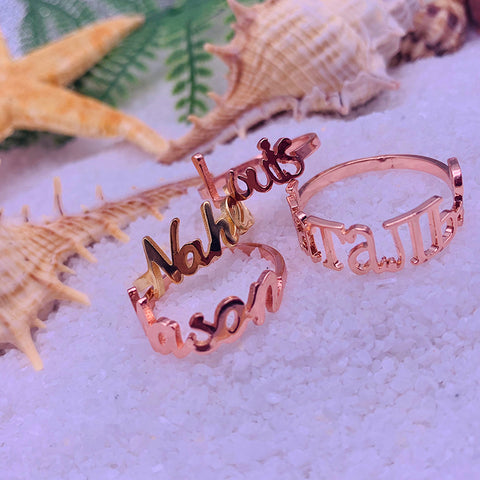 Exquisite Personalized Nameplate Ring in White, Rose or Yellow Gold