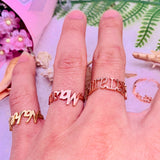 Exquisite Personalized Nameplate Ring in White, Rose or Yellow Gold