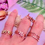 Exquisite Personalized Nameplate Ring in White, Rose or Yellow Gold