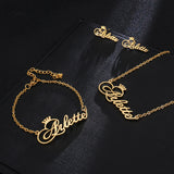 Personalized 'Crowned-Cursive' Nameplate Bracelet in Gold, Silver or Rose Gold