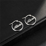 Personalized Nameplate Hoops in Gold, Silver or Rose Gold -  'The Classic'