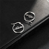 Personalized Nameplate Hoops in Gold, Silver or Rose Gold -  'The Classic'
