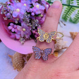 Elegant Handmade "Bejeweled Butterfly" Ring