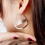 Personalized Nameplate Hoops in Gold, Silver or Rose Gold -  'The Lover'