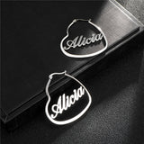 Personalized Nameplate Hoops in Gold, Silver or Rose Gold -  'The Lover'